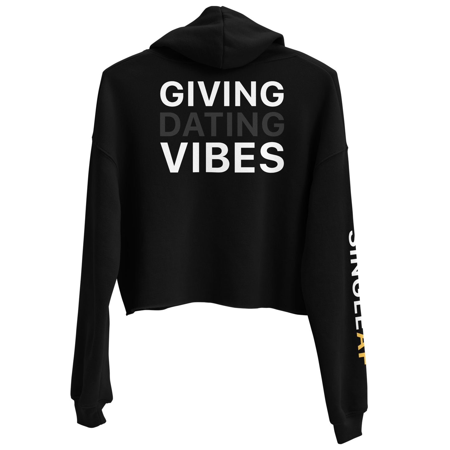 Cropped Hoodie Black Back View