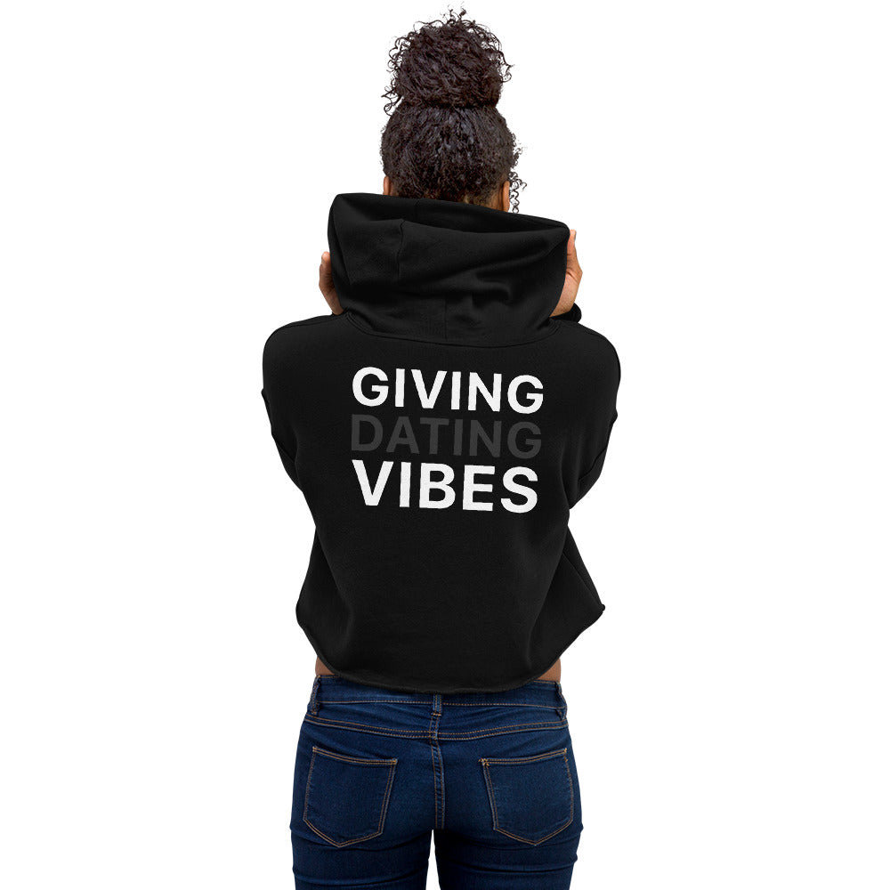 Cropped Hoodie Black Back View Woman