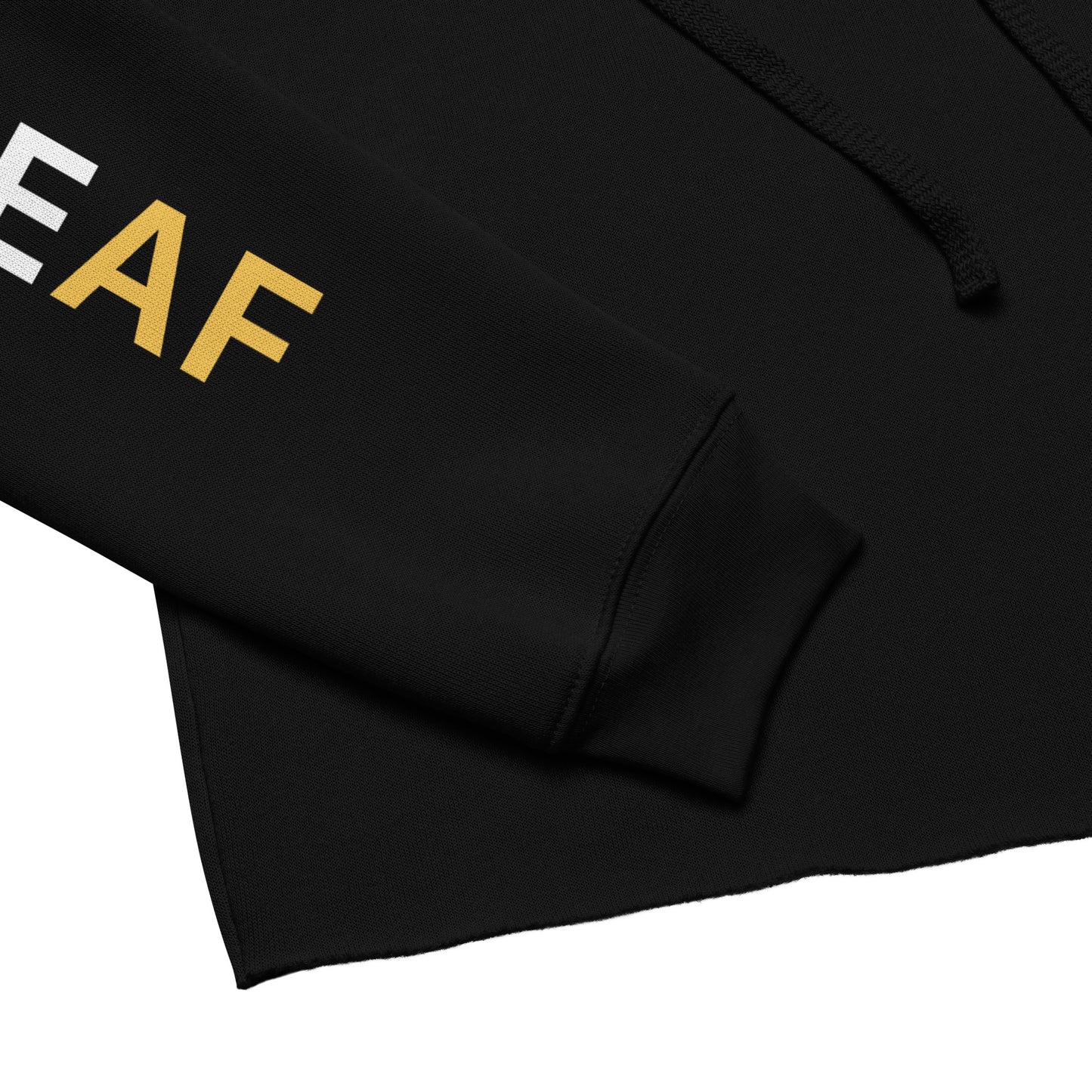 Cropped Hoodie Right Sleeve Details Black