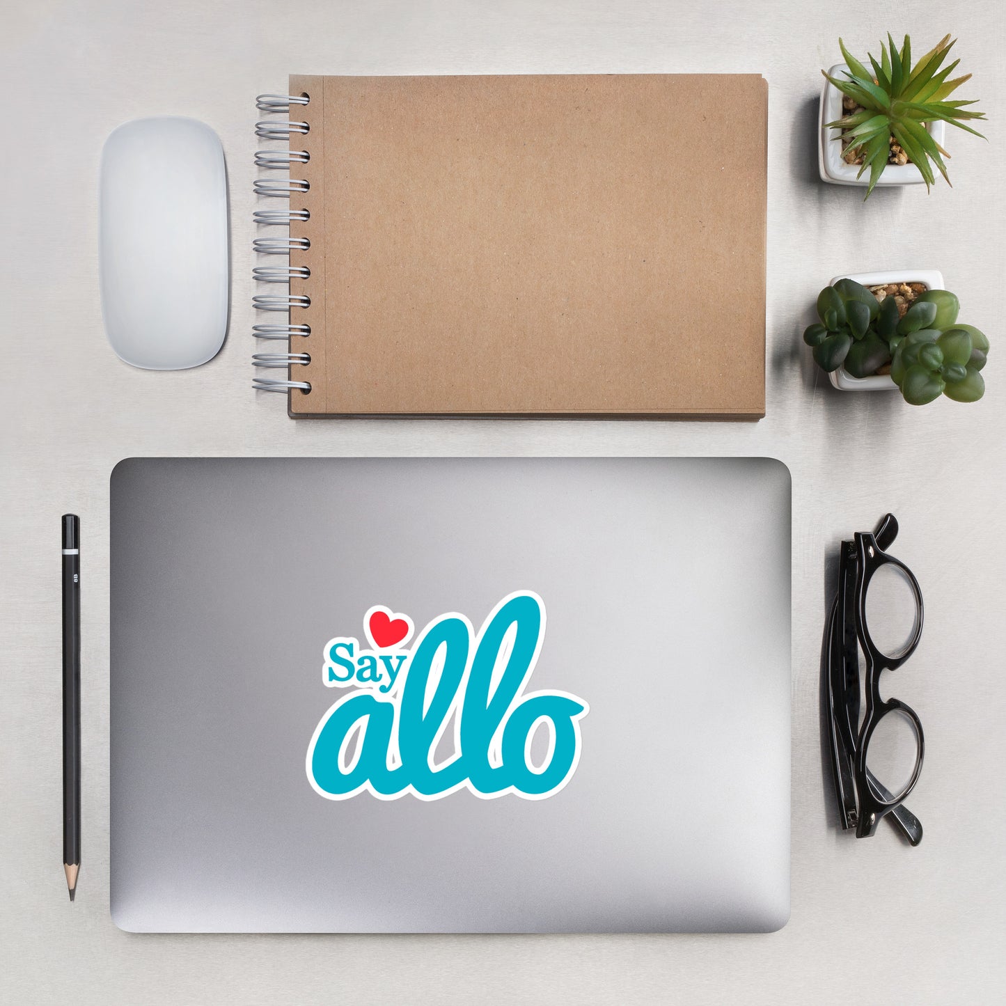 Say Allo 5X5 Computer Sticker